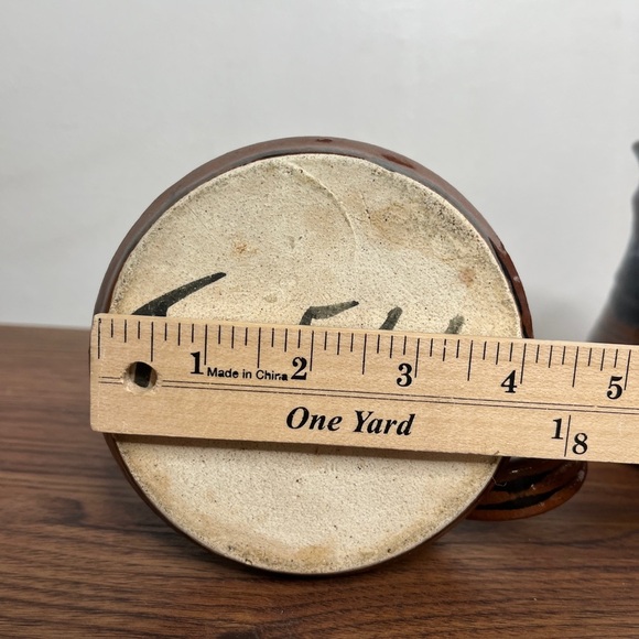 Handmade Pottery Mugs -Set Of 2 Signed Tom Boho Earthy Artisan Crafted Glazed - Picture 7 of 14